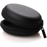HUMBLE Earphone Headphone Carrying Case Pouch Cover for Earphones | Compact Storage for Earphones, Headsets, Pen Drives, SD Cards, Charging Cables | Black (Pack of 1)