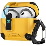 Tobfit case for AirPods 4 Case with Phone Stand, Secure Lock Case for Apple AirPods 4th Gen 2024, Compatible with MagSafe, Military Grade Protective Cover, Powerful Drop, Magnetic Lid, Yellow