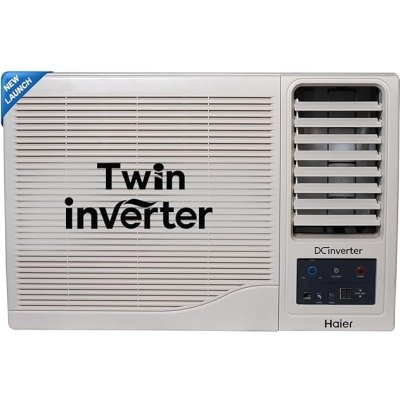 Haier 1.5 Ton 5 Star Twin Inverter Side Flow Window AC (Copper, Turbo Mode, Anti Bacterial Filter, Cools at 54°C Temp, Long Air Throw - HWU18I-AOW5BN-INV,White)