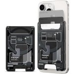 Spigen Ultra Hybrid (MagFit) Magnetic Card Holder up to 3-4 Cards, MagSafe Wallet Case Designed for iPhone 16/15/14/13/12 Models - Zero One Black