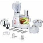 Rico Heavyduty 700W Mixer Grinder Food Processor for Kitchen | Coconut Scraper, Citrus Juicer, Blender Jar, Grinding Masala, Chutney Jar etc. | 2 Years Warranty | Rico FP1806 White