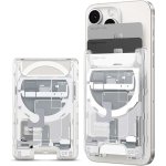 Spigen Men Polycarbonate Ultra Hybrid (Magfit) Magnetic Card Holder Up To 3-4 Cards, Magsafe Wallet Case Designed For Iphone 16/15/14/13/12 Models - Zero One White