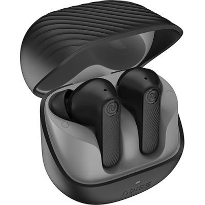 Noise Newly Launched Buds X2 in-Ear Truly Wireless Earbuds with Massive 140H of Playtime, ANC (up to 32dB), Rubberised Finish, Dual Device Pairing, Dual EQ Modes, BT v5.3 (Ebony Black)