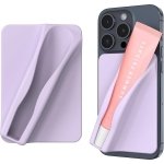 Case Creation Silicone Lip Balm Holder, Universal Adhesive Back Stick-On Case for iPhone and Android (Purple)