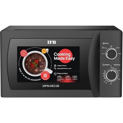 IFB 20 Litre Solo Microwave Oven (20PM-MEC2B, Mechanical Knob,Black)
