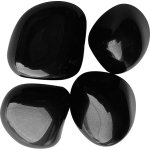 Original Black Tourmaline Stone Tumble - Natural Black Crystal Stones Tumble for Healing Feng Shui Vastu correction Protection Manifestation and Meditation - 4 Piece