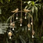 DULI Metal Windchime Wall Hanging, Feng Shui, Wall Art, Wall Decor, Positivevibes, Rustic Wall Hangings, Wall Art, Diwali Decor, Home Decor, Positive Vibes (Metal wall hanging: Birdhouse), Golden