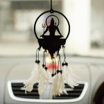 MGNLR Acrylic Fancy Lord Shiva Car Hanging Car Rear View Mirror Decor Ornament Accessories Good Luck Dream Catcher Positive Vibes Balcony,Gift, Car, Wind Chimes, Room, Multicolour