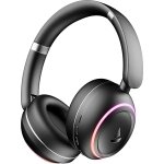 boAt Rockerz 480 w/RGB LEDs, 6 Light Modes, 40mm Drivers, Beast Mode, 60hrs Playback, ENx Tech, BT v5.3, Adaptive Fit & Easy Access Controls, Bluetooth Headphones(Black Sabre)