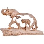THE SECOND WIFE Elephant Family On Mountain Antique Design Sculpture for Home Dcor, Showpiece for Living Room Table Dcor