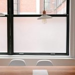 Jahoot TOTAL HOME Privacy Window Films, Opaque Frosted Glass Tint Static Cling Treatment Protects Home Security Without Blocking Daylight - Heat Control, UV Prevention, (Matte White, 24x78.7 Inches)