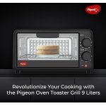 Pigeon Oven Toaster Grill (12381) 9 Liters OTG Without Rotisserie for Oven Toaster and Grill for Grilling and Baking Cakes (Grey)