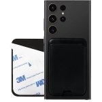 KRZNA [10 Colours Pro Adhesive Series Vegan Leather Wallet Card Holder [ Strong Adhesive ] Compatible with All Phones Supports 3 Cards - (Black)