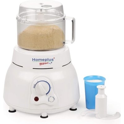 Home Plus Magic 400 Watts Atta Kneader | Food Processor | Cirtus Juicer | Vegetable Chopper | Whisker (White)