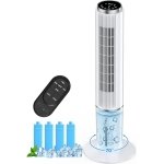 HIFRESH Air Cooler for Home, Mute Operation, 107CM Tower Cooler w/Remote & LED Display, 4 Mode & 3 Speed, 12H Timer, 26 Feet Air Delivery, 4L Water Tank, 4 Ice Packs, 70° Swing Control, 80W Low Power