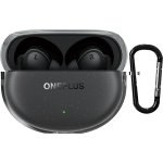 Sounce Earphone Case Cover Compatible for OnePlus Nord Buds 3 Pro, Soft Silicone Skin Case Cover Shock-Absorbing Protective Case with Keychain [Front LED Visible] (Transparent)