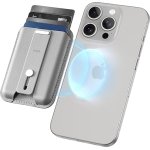 ESR for MagSafe Wallet, iPhone Wallet with 5-Card Holder, Secure-Grip Finger Loop, Magnetic Card Holder for iPhone 15/14/13/12 Series, Not for 13/12 mini, Vegan Leather, Grey