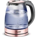 Prestige PKGB 1.8 Litre Electric Glass Kettle| LED Power Indicator| Borosilicate Glass| Automatic Power Cut-Off| Concealed Element| 360 Degree Swivel| Cool Touch Handle