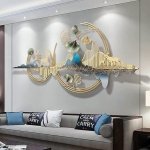 ULTRA SHINE HOME DECOR Metal Wall Art Mountain with Deer for Living Room (52 * 24 Inches) Wall Decoration | Modern Wall Hanging for Bedroom & Home & etc