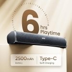 Mivi Fort Q26 Soundbar [Newly Launched] with 26W Powerful Audio, 2.0 Channel with Dual Full-Range Speakers, Multiple Input Modes, 6H Playtime, 2500mAh Battery, Made in India Soundbar for TV