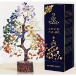 PREK Seven Chakra Crystal Tree Showpiece Good Luck Home Decor Living Room Decoration Items, Wedding Gift for Couples, Feng Shui Bonsai Money Tree of Life for Positive Energy, 11 inch Size, Multicolor