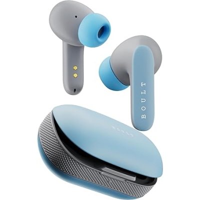 Boult Audio Z20 Pro Truly Wireless Bluetooth Ear Buds with 60H Playtime, 4 Mics Clear Calling, 45ms Low Latency, Rich Bass Drivers, Touch Controls, IPX5 TWS Earbuds Bluetooth Wireless (Powder Blue)