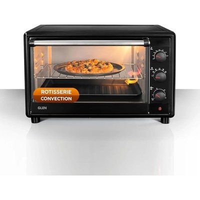 Glen Multi-Function OTG for Kitchen 35 Litre, 2100W, Oven Toaster Griller with 6 Heating Modes, Rotisserie, Convection Fan, Temp. Control, Bake, Grill & Toast, Oven for Baking - Black (SA5035BLRC)