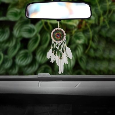 THE URBAN ARTISTIC Dream Catchers for Cars |Car Hanging Decorative Showpiece| Rear View Mirror Hanging Decoration Accessories Gift for Friends Size -8x1x25cm (Multicolor)