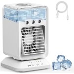 HIFRESH Mini Cooler for Room with 90° Rotate, 4H Timer, 3-Level Mist, 300ml Ice Chamber, USB Compatible 3-In-1 Mini Air Cooler for Room Cooling, 3 Speeds, Personal Small AC for Home, Kitchen, Office