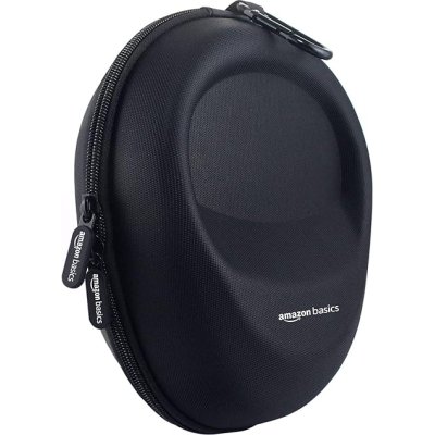 Amazon Basics Hard Shell EVA Headphone Carrying Case for Universal Oversized Over-Ear Headset, Shockproof, Water Repellent, Anti-Pressure Portable Protective Pouch/Storage Bag, Black
