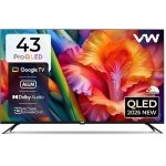 VW 109 cm (43 inches) Pro Series 4K Ultra HD Smart QLED Google TV VW43GQ1 (Black)