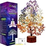 JD FRESH 300 Beads Crystal Tree/7 Chakra Crystal Tree/Showpiece Good Luck and Positive Energy/Showpiece for Living Room/Natural Healing Gemstones Money Tree/Lucky Tree for Good Luck (Multicolor)
