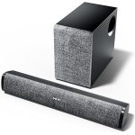 Mivi Fort Q48 Soundbar with subwoofer, 48 Watts, 2.1 Channel with 2 in-Build Full-Range Speakers and an External subwoofer, Multiple Input Modes, Made in India soundbar for TV