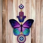 Imagicart Decorative Wall Hanging For Door Entrance, Butterfly Evil Eye Wall Hanging For Protection And Elegance Home Decor, Unique Design Nazar Battu/Suraksha Kawach (Pack Of 1) - Engineered Wood