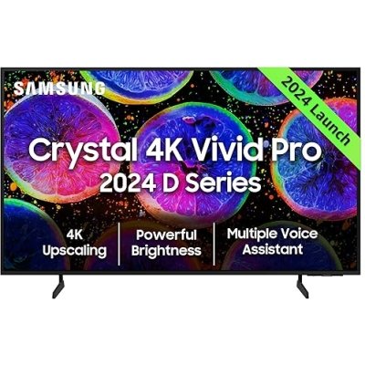 Samsung 138 cm (55 inches) D Series Brighter Crystal 4K Vivid Pro Ultra HD Smart LED TV UA55DUE77AKLXL (Black)