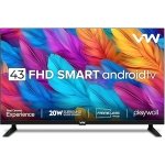 VW 109 cm (43 inches) Playwall Frameless Series Full HD Android Smart LED TV VW43F2 (Black)