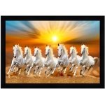 Indianara Vaastu Running Seven Horses Painting With Frame 13 Inches X 10 Inches (Style 1)