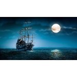 SCPmarts Nautical Wall Sticker Moon with Ship Wall Paper Self Adhesive Vinyl Size 35 inch x 23 Inch
